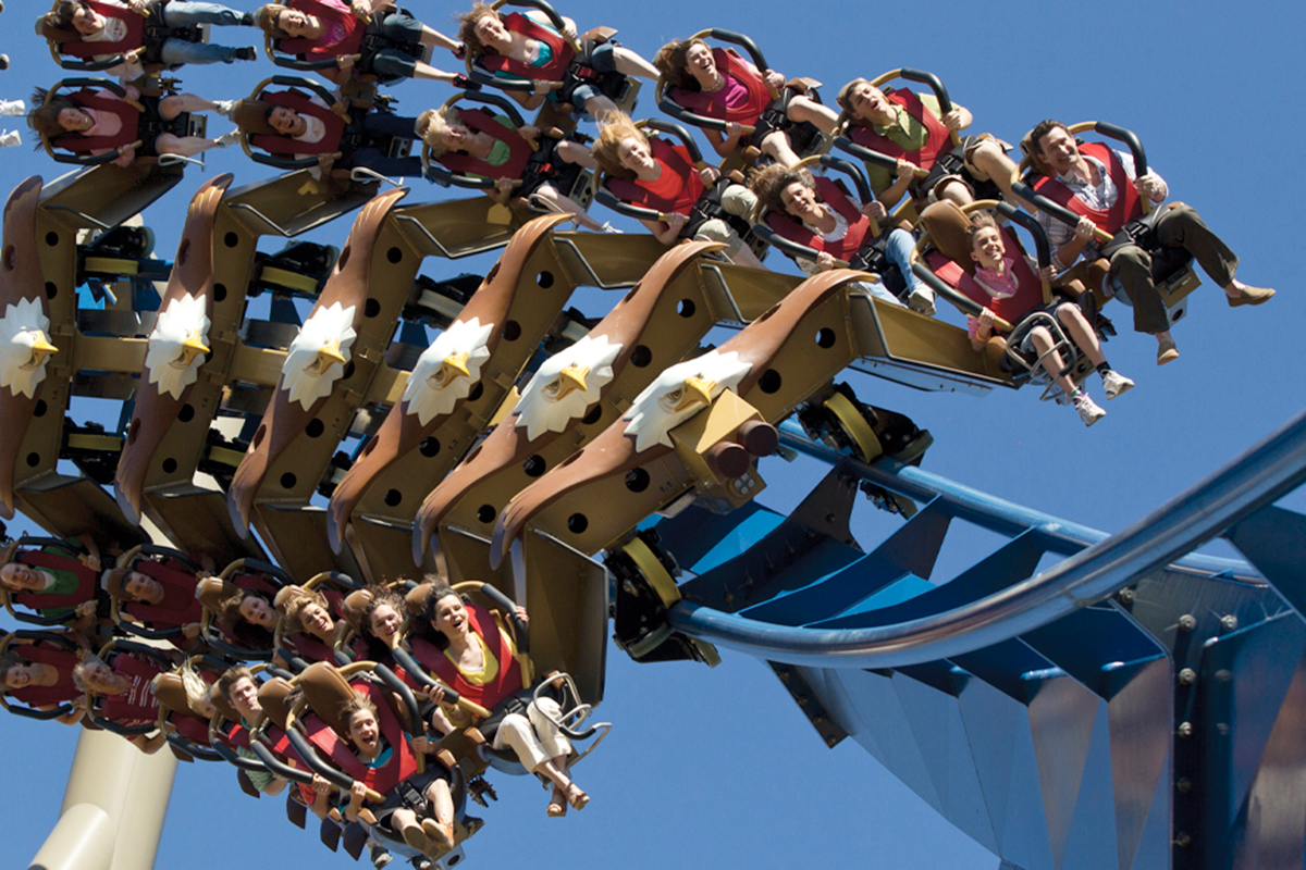 teens enjoying a dollywood roller coaster ride