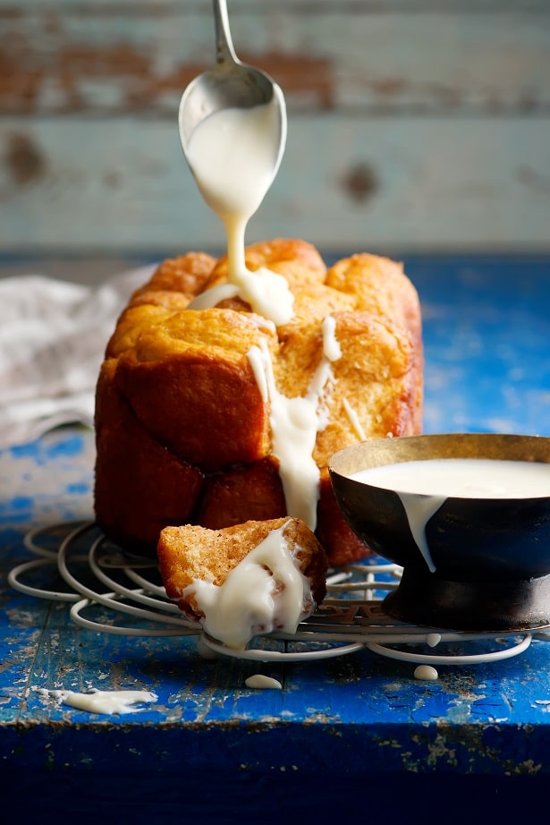 Pumpkin Spice Monkey Bread with Cream Cheese Glaze