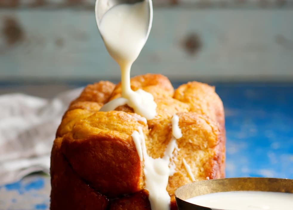 Pumpkin Spice Monkey Bread with Cream Cheese Glaze