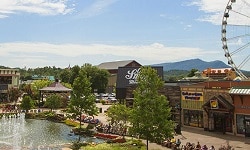 The Island in Pigeon Forge fountains and wheel