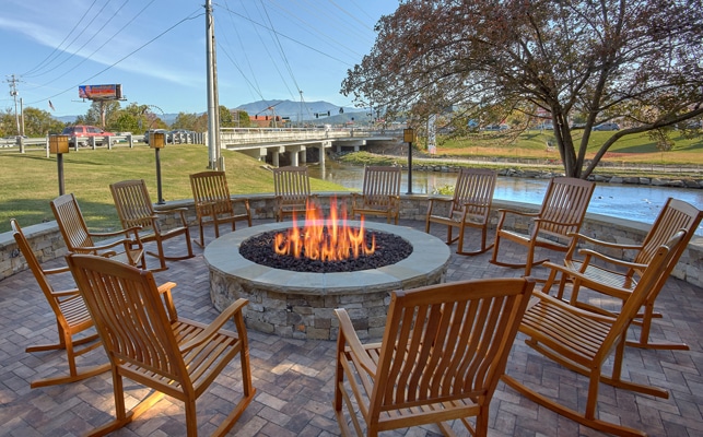 The Inn on the River firepit view