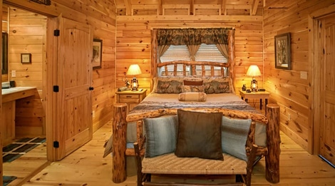 Lovers Loft bedroom - Natural Retreats Great Smoky Mountains