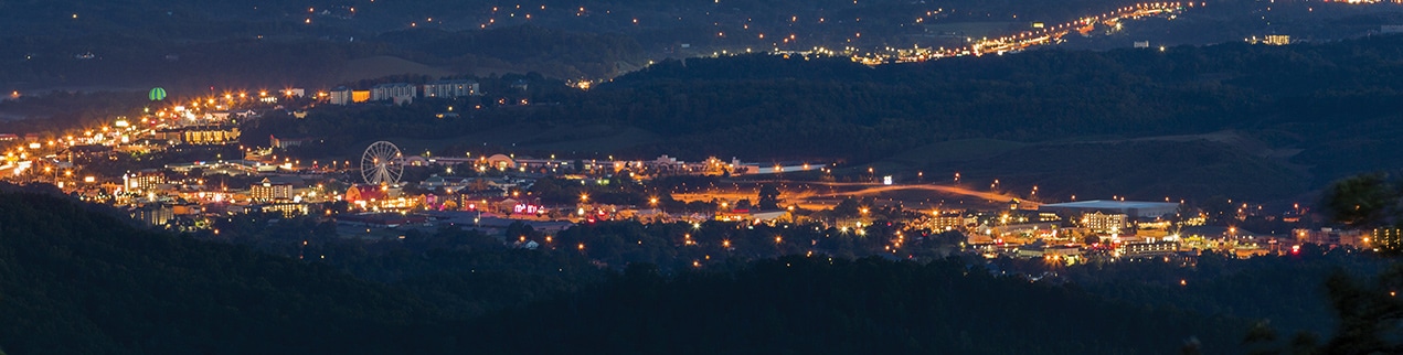 Pigeon Forge Tennessee at Night