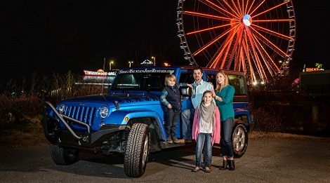 family in pigeon forge by smoky mountain jeep rental jeep