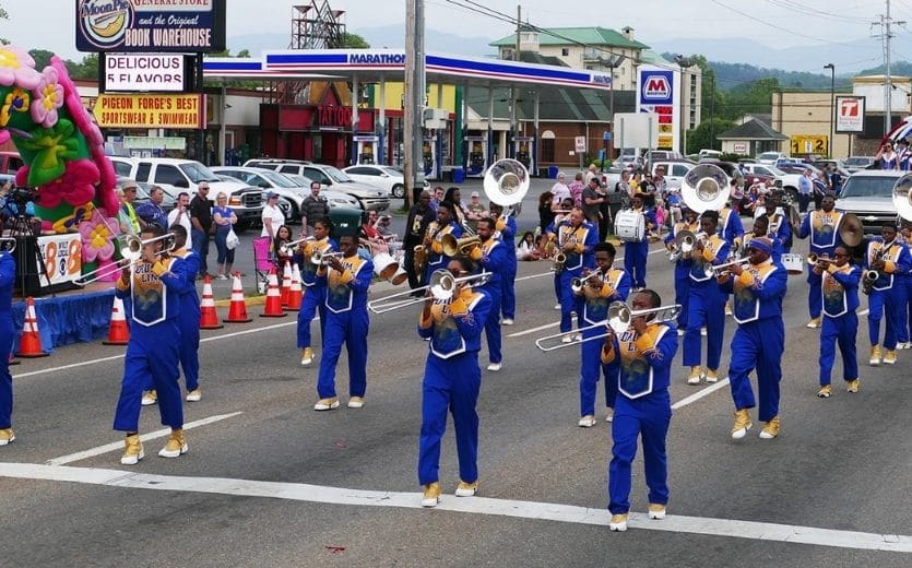 Music in the Mountains Spring Parade marching band