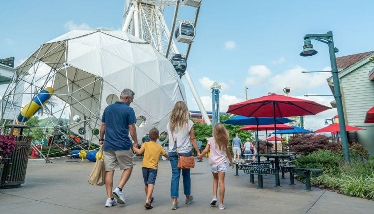 Family visiting The Island in Pigeon Forge