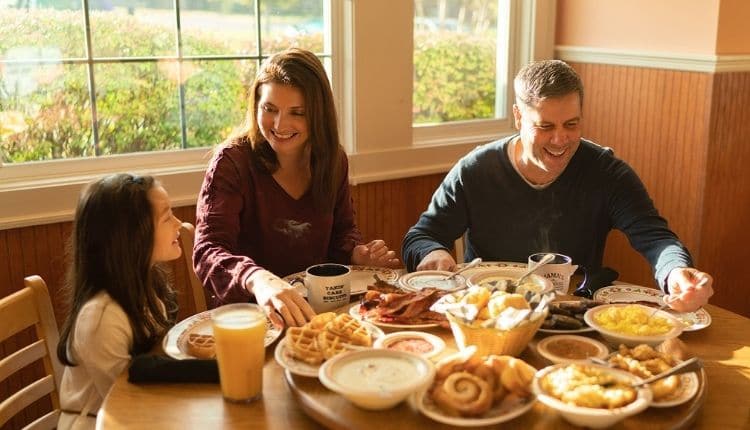 Family breakfast at Mama's Farmhouse in Pigeon Forge