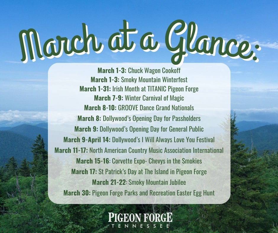 March Events in Pigeon Forge