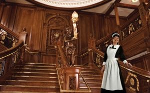 Replica Grand Staircase at Titanic Museum Attraction in Pigeon Forge TN