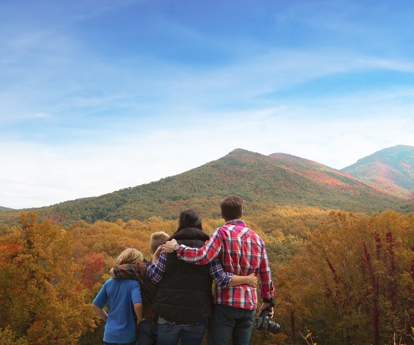 Family Viewing Fall Foliage in Pigeon Forge