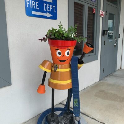 “Waterin’ Time” Planter Police Fire Department Planter