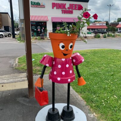 “Shop ’til You Drop” Planter Pink Jeep Tours Planter