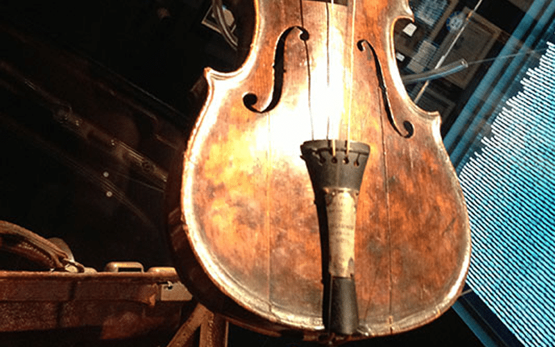 Wallace Hartley Violin on display at Titanic Museum Attraction