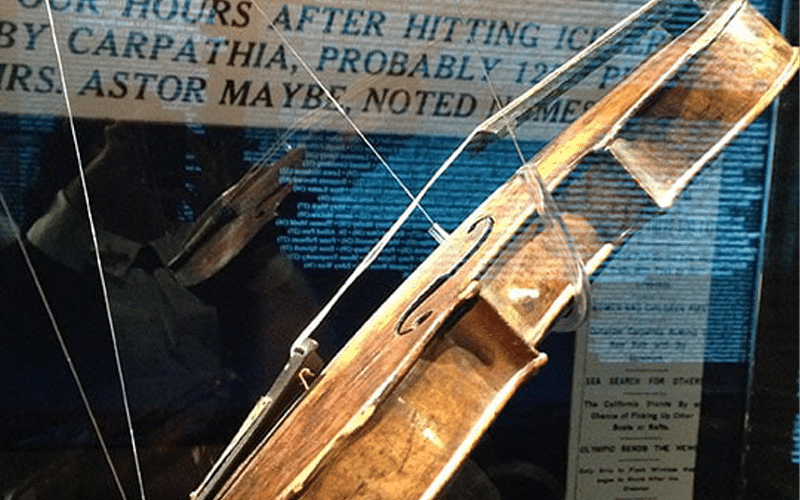 Wallace Hartley Violin on display at Titanic Museum Attraction in Pigeon Forge, TN