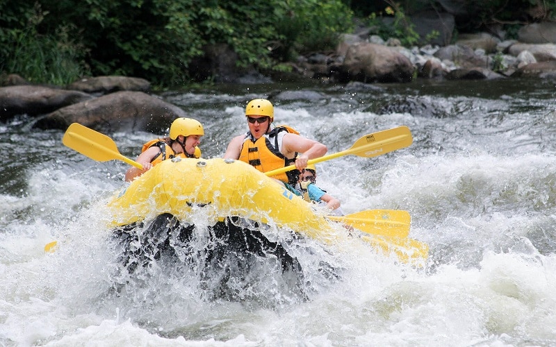 Guided whitewater rafting trip on Pigeon River