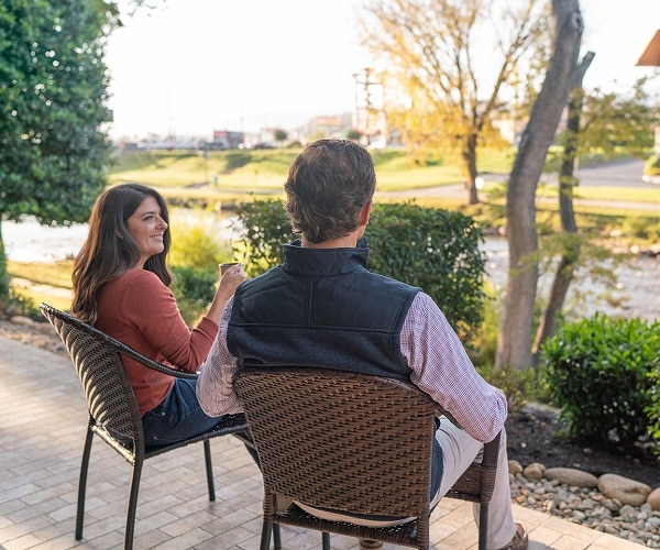 Couple Enjoying the View at The Inn on The River in Pigeon Forge, TN