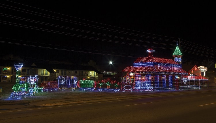 Winterfest Train Holiday Lights in Pigeon Forge