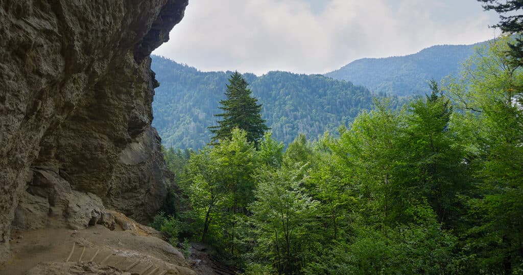 View of Alum Cave in Great Smoky Mountains National Park