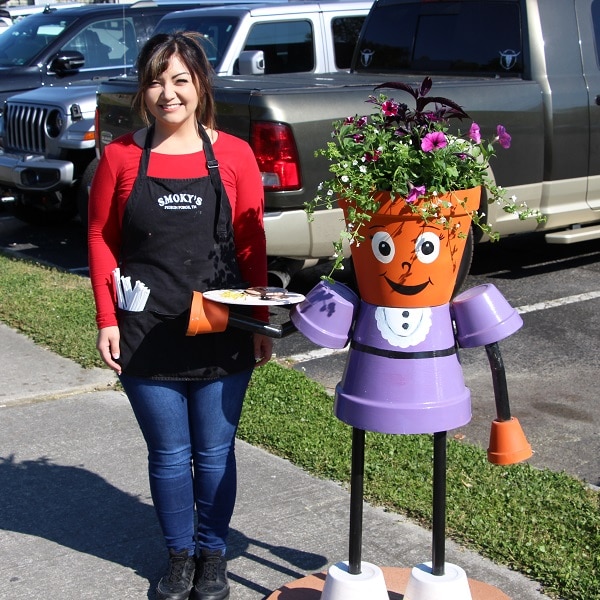 “Serving up Spring” Planter Person