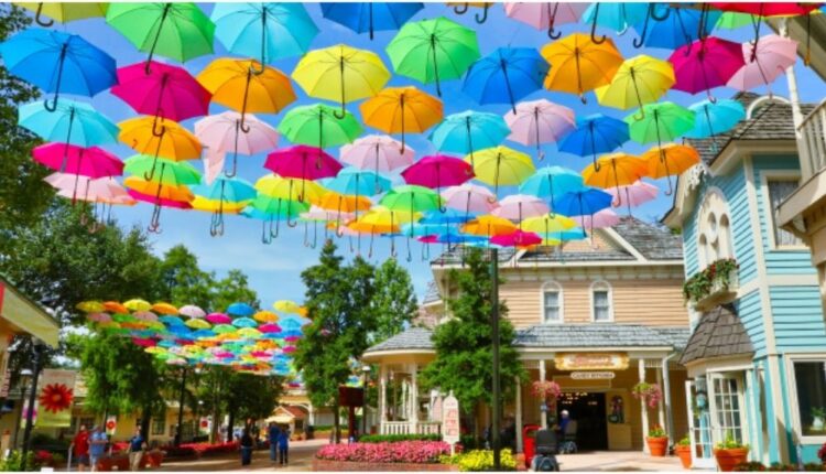 Umbrella sky at Dollywood Flower & Food Festival