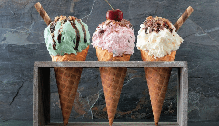 pic of ice cream cones from Marble Slab Creamery