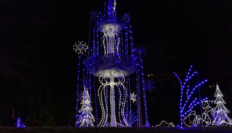 Holiday lights on the Winterfest Wonders of Light Walking Trail