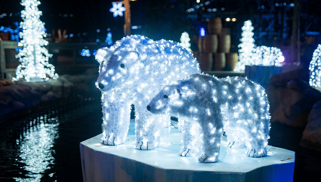 Stroll through Glacier Ridge for a winter wonderland experience