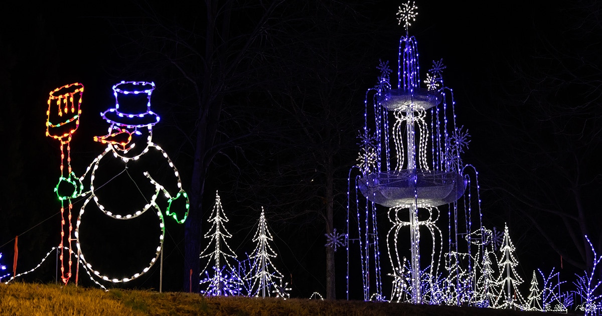 Winterfest Wonders of Light Walking Trail ice fountain