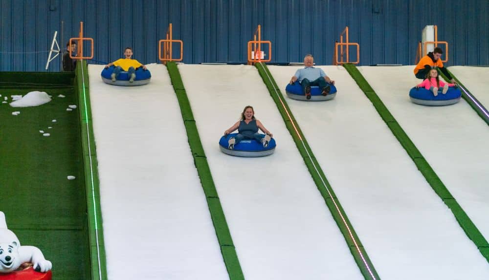 Try indoor snow tubing
