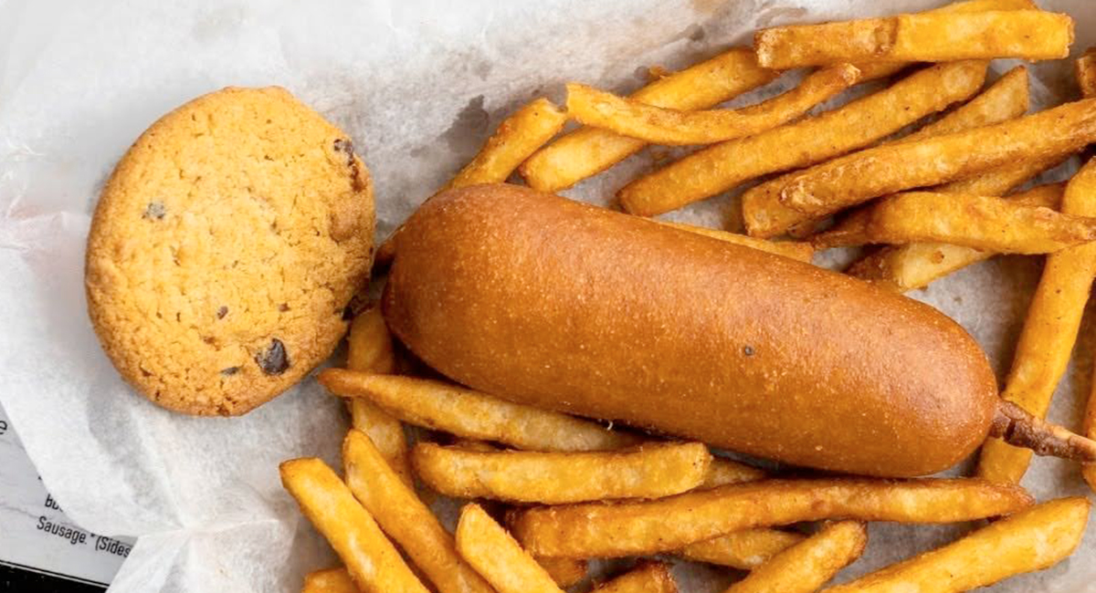corndog from Corky’s Ribs & BBQ in pigeon forge