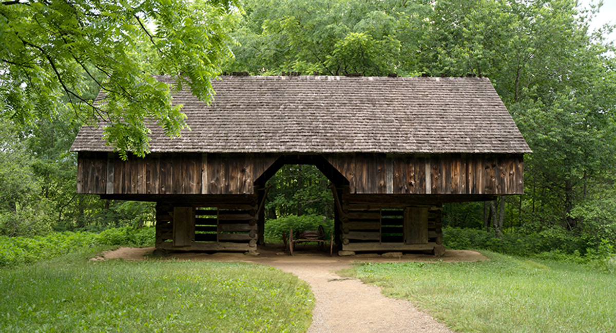 historical building in cades cove in great smoky mountain national park