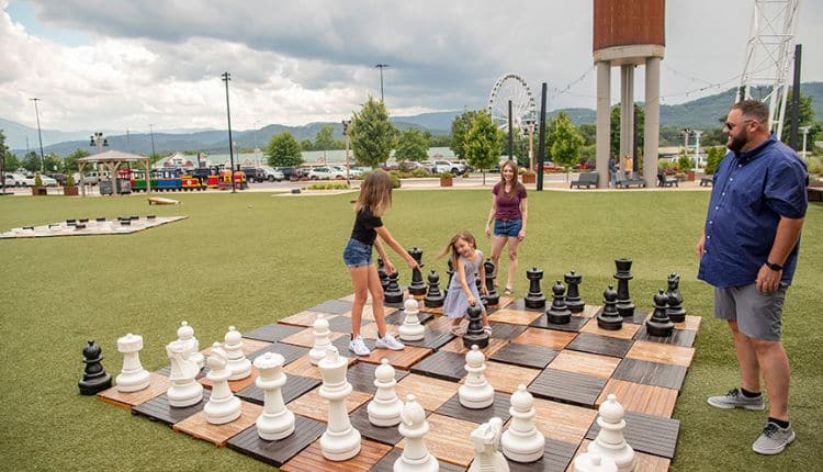 Play a life-size game of chess at Mountain Mile & Tower Shops.