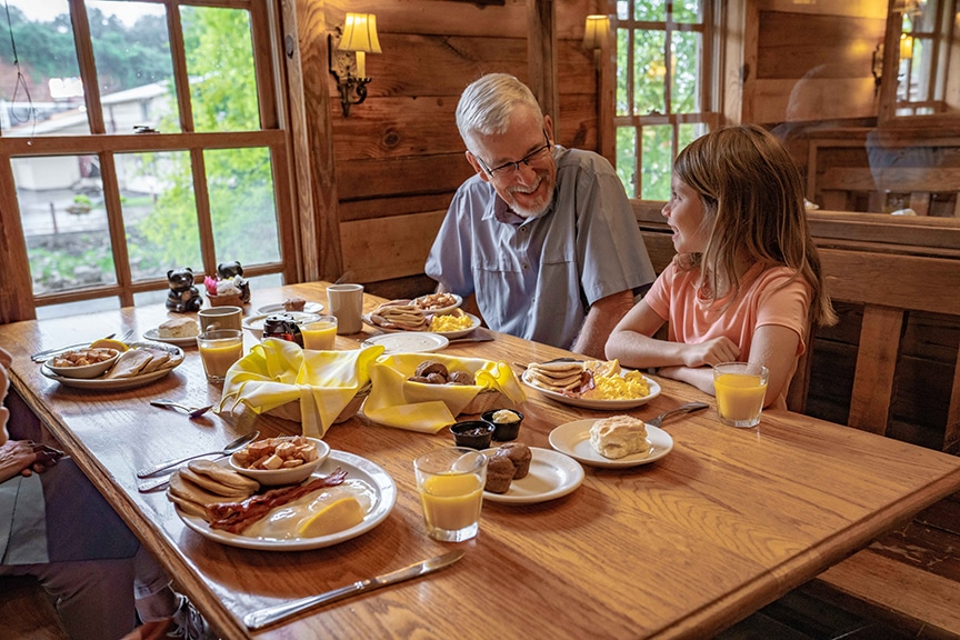 visitors enjoying old mill restaurant