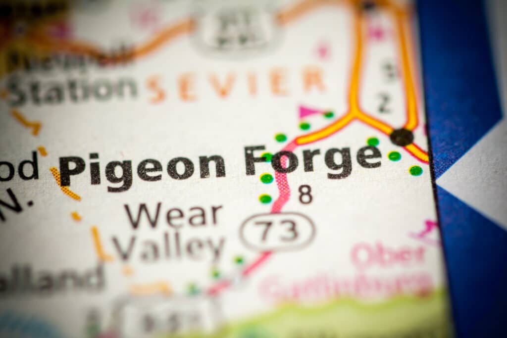 Pigeon Forge Map 