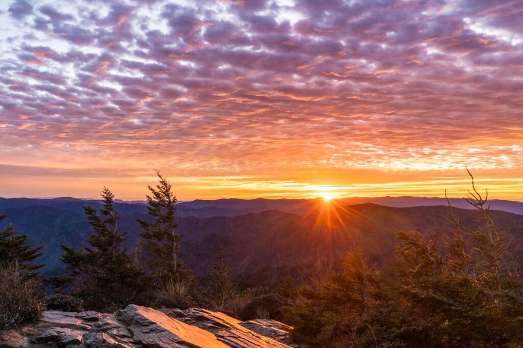 image of sunset at Mount LeConte
