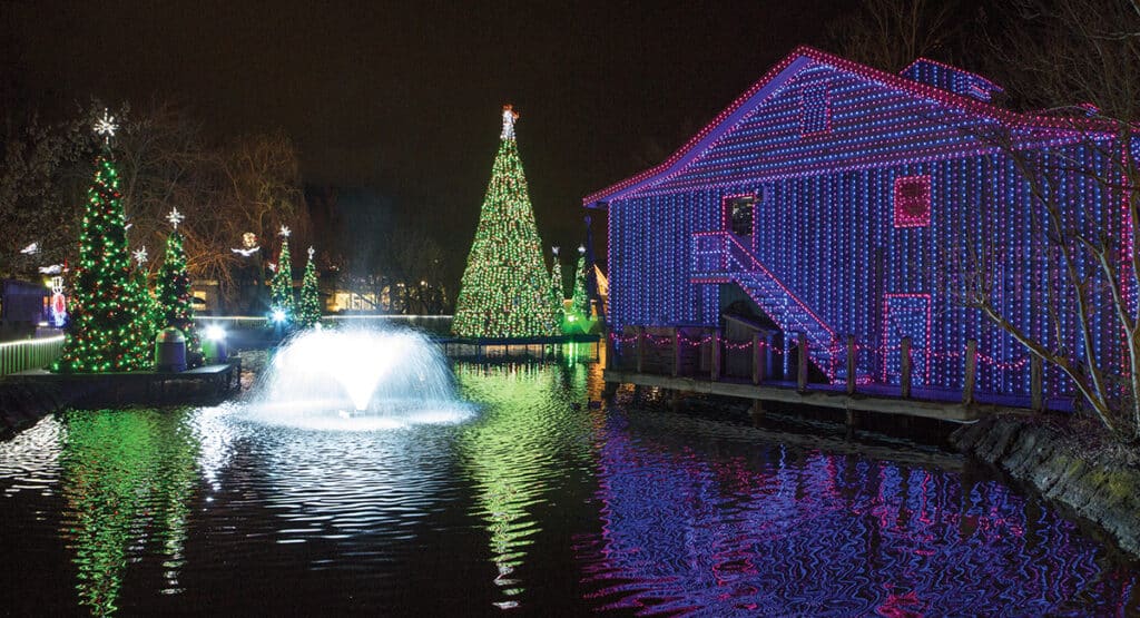 Holiday lights at Dollywood