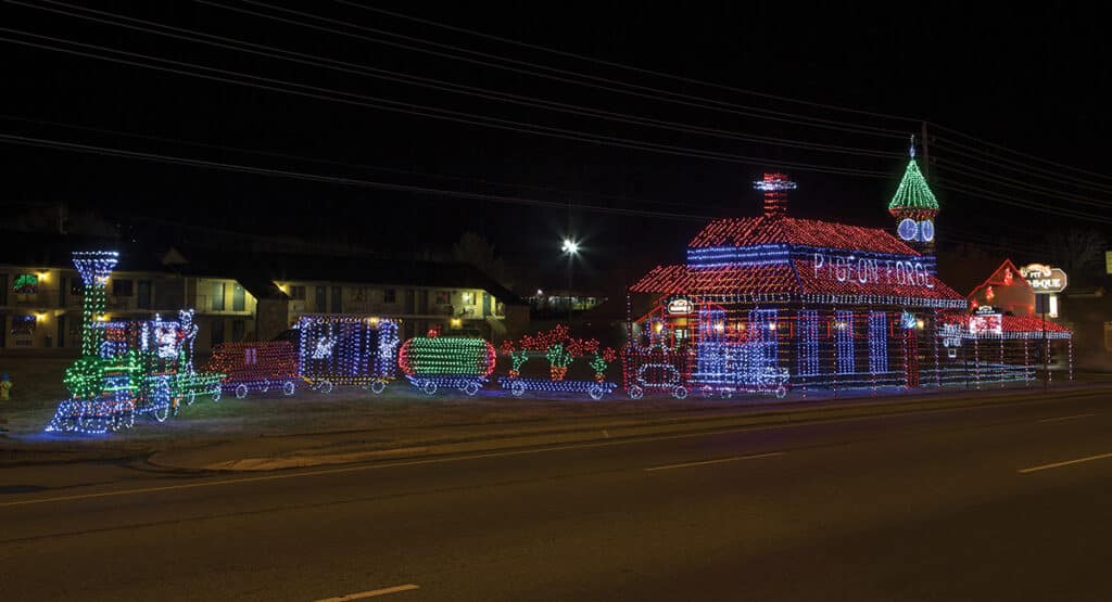 Winterfest Train Holiday Lights in Pigeon Forge