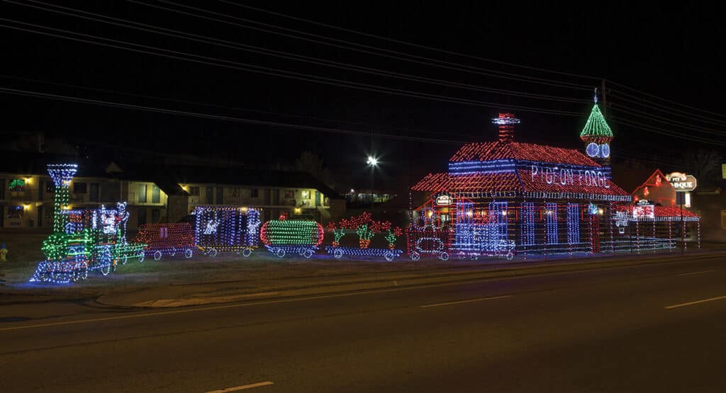 Winterfest Train Holiday Lights in Pigeon Forge