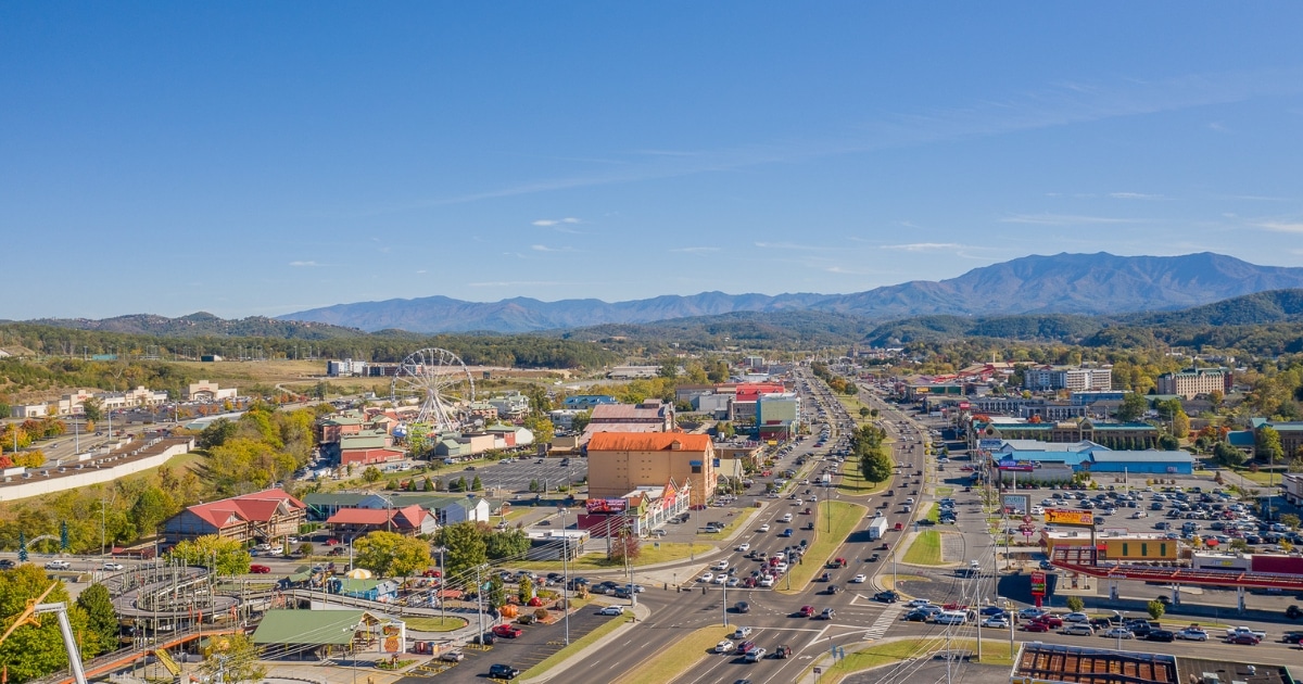 Aerial View of Pigeon Forge