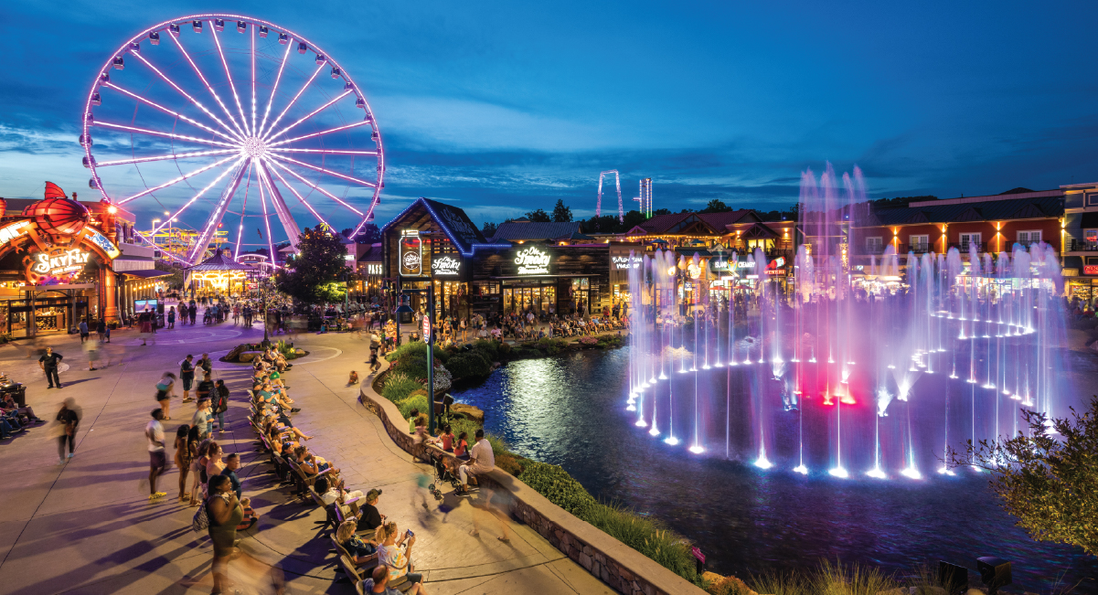 Relax at The Island Show Fountain - pigeon forge