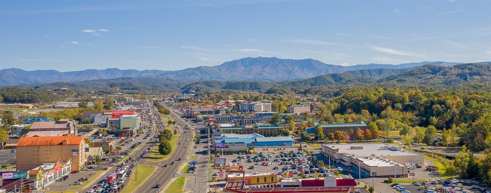 Pigeon Forge Fall Parkway Aerial