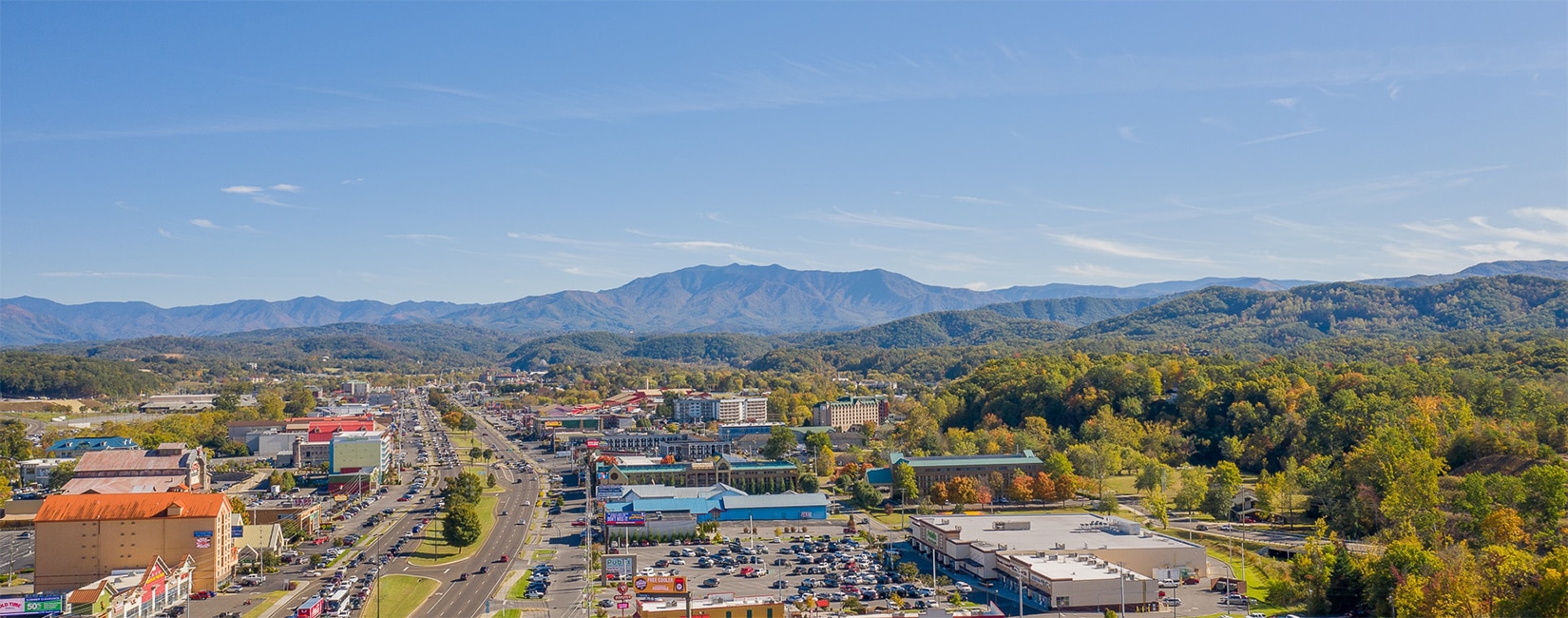 Pigeon Forge Fall Parkway Aerial