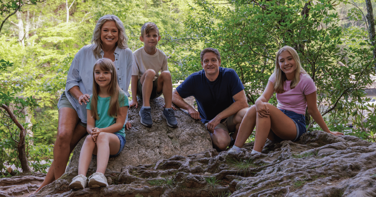 image of family exploring the Great Smoky Mountains National Park