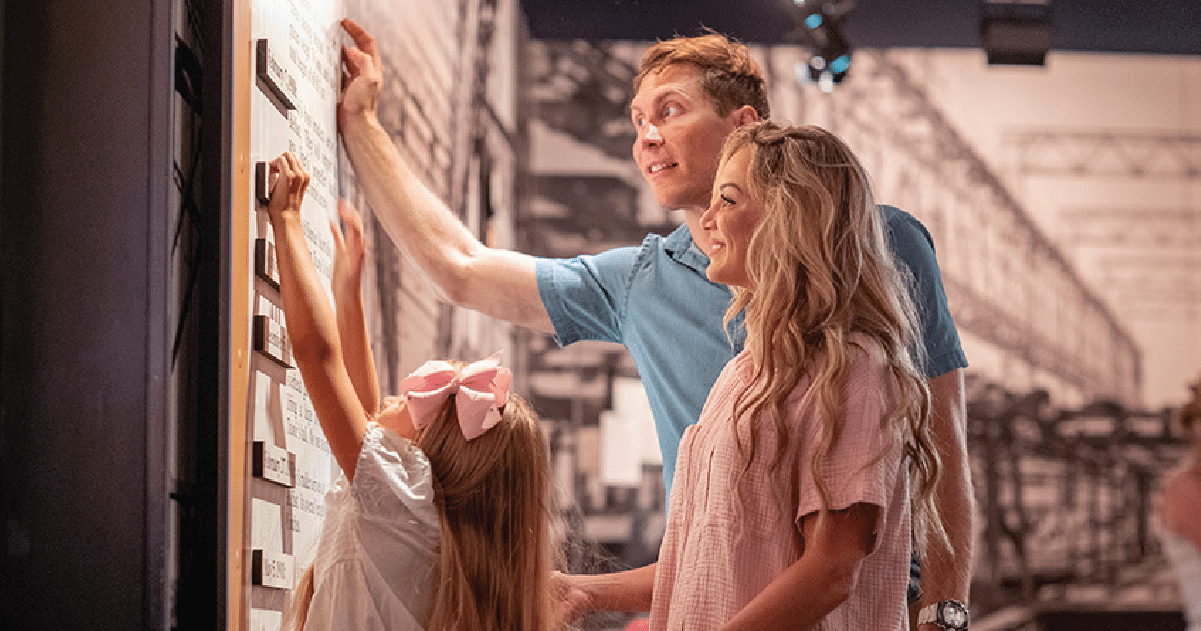 image of family at the TITANIC Museum Attraction in pigeon forge tn