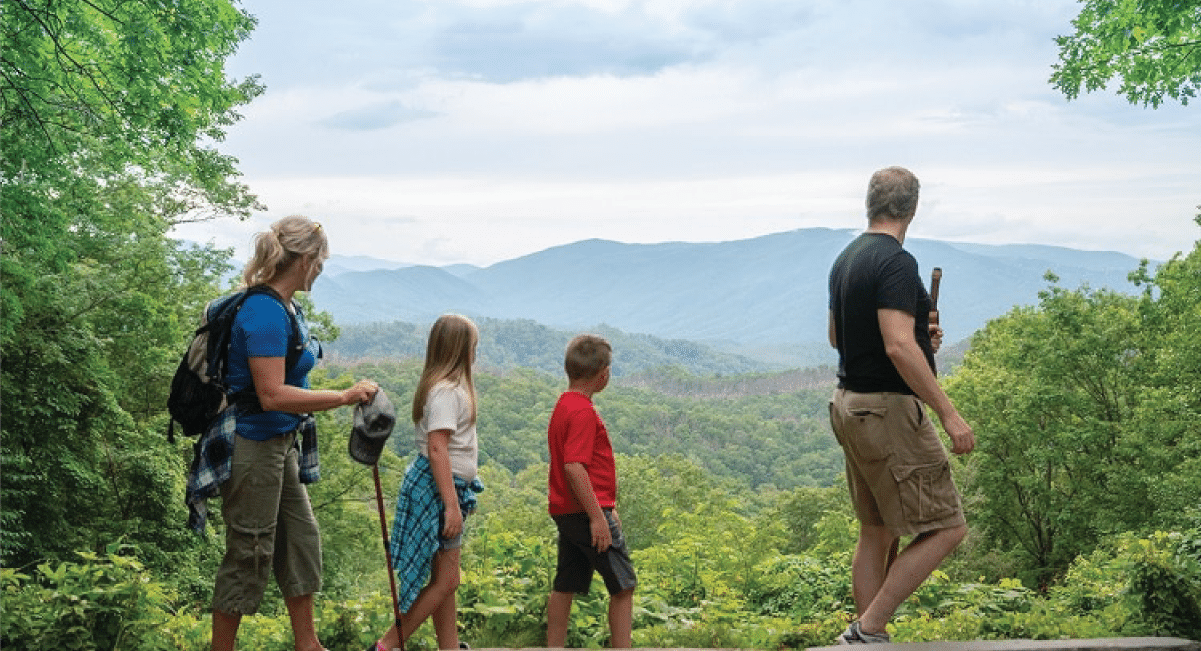 image of family Hiking in Great Smoky Mountains National Park