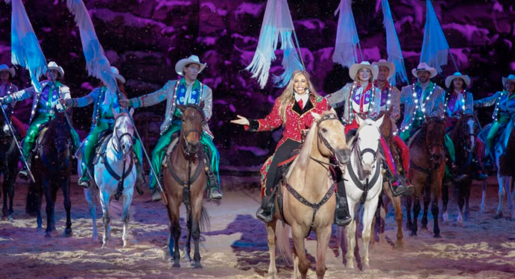 Dolly Parton’s Stampede performers, horses, and holiday celebrations