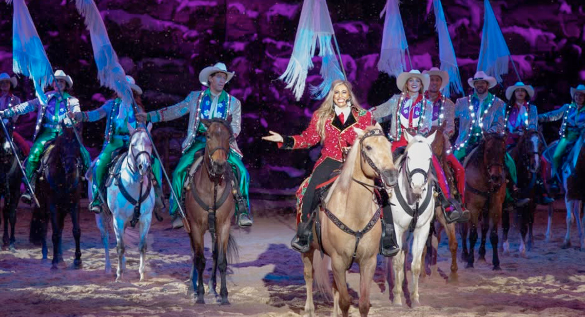 Dolly Parton’s Stampede performers, horses, and holiday celebrations