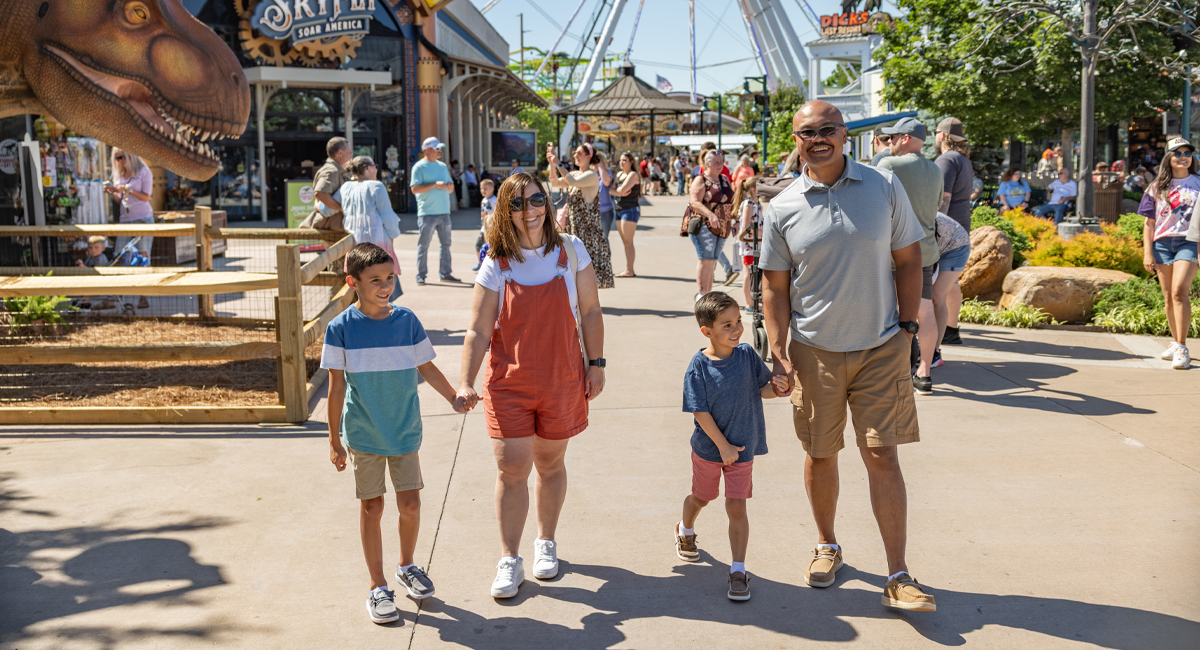 family at the island in pigeon forge